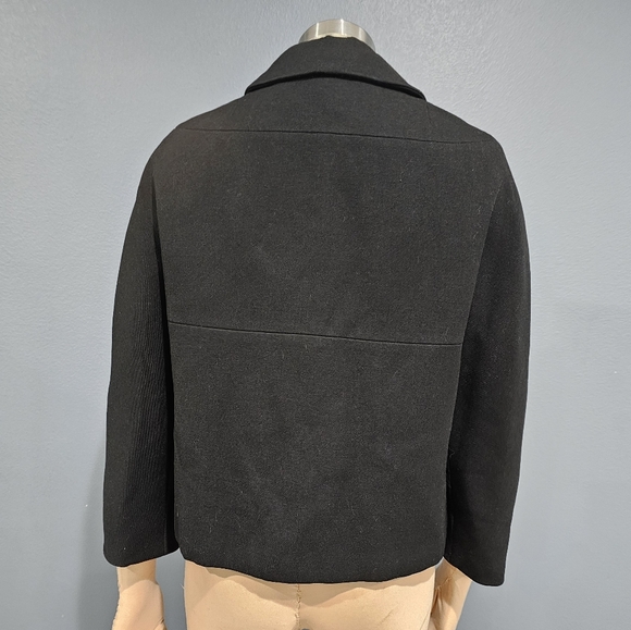 Vintage 40s 50s BEN ZUCKERMAN Women Black Wool Cropped Jacket S/M - Picture 4 of 12